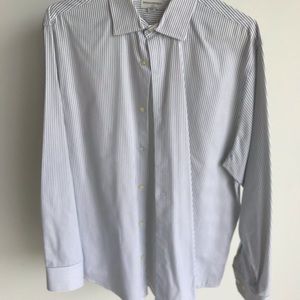 White w dark gray/blue stripes